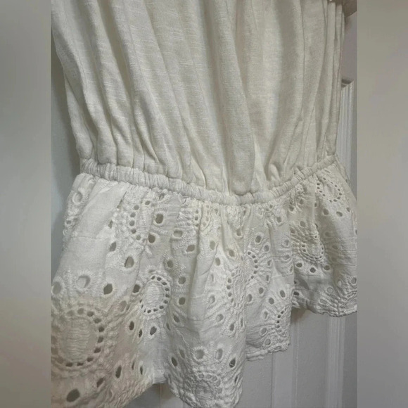 ANTHROPOLOGIE PORRIDGE STRAPLESS Ruffle KNIT TUBE TOP WHITE - Picture 4 of 6